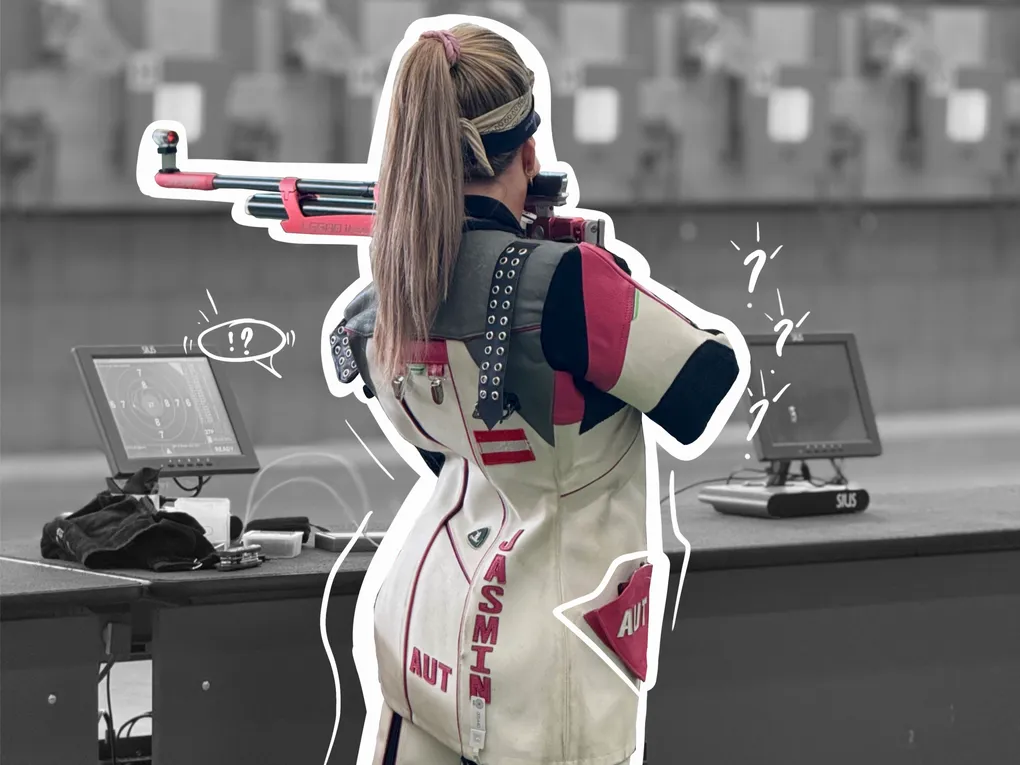 Rifle shooter in kneeling position