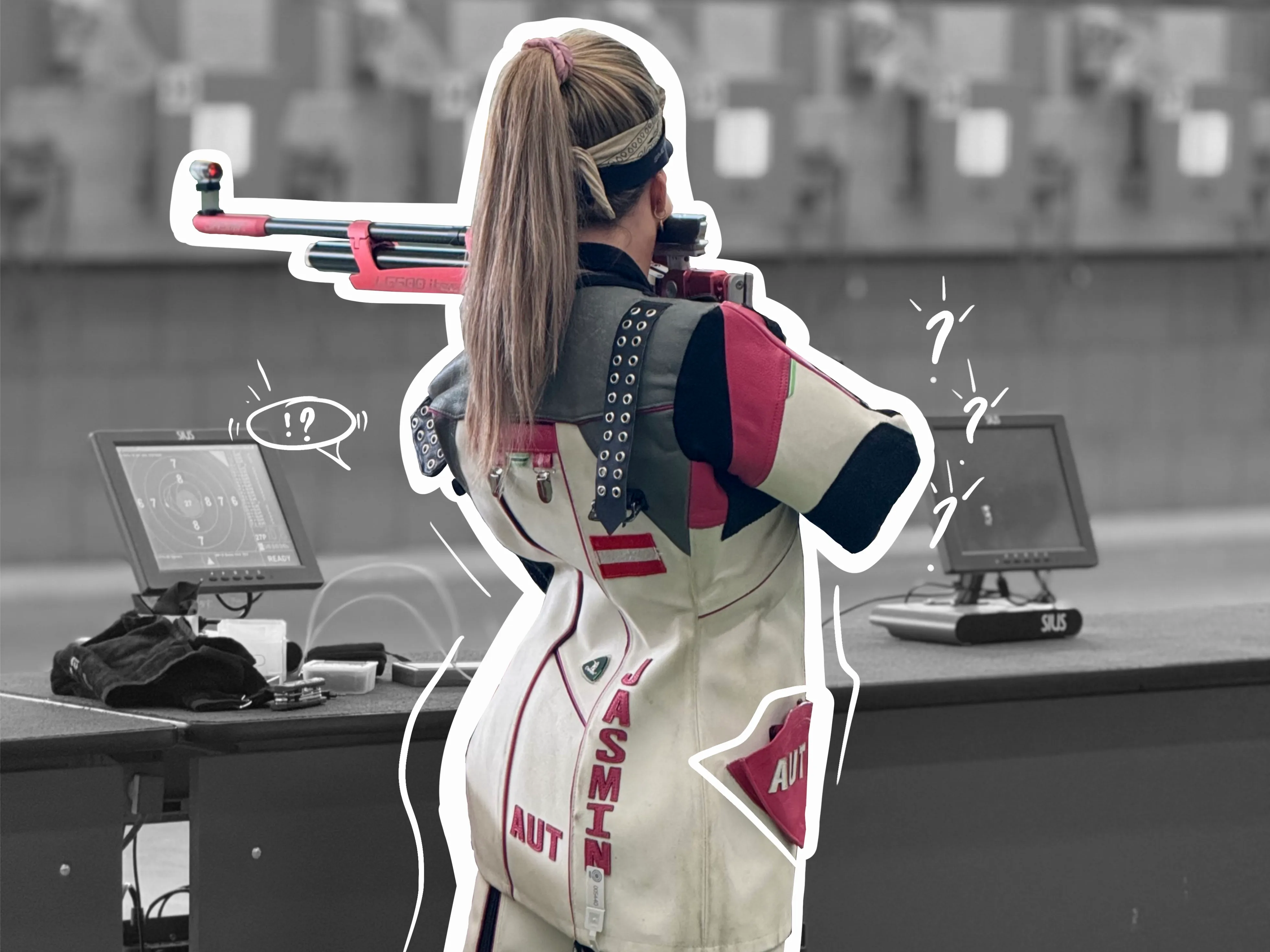 Rifle shooter in kneeling position
