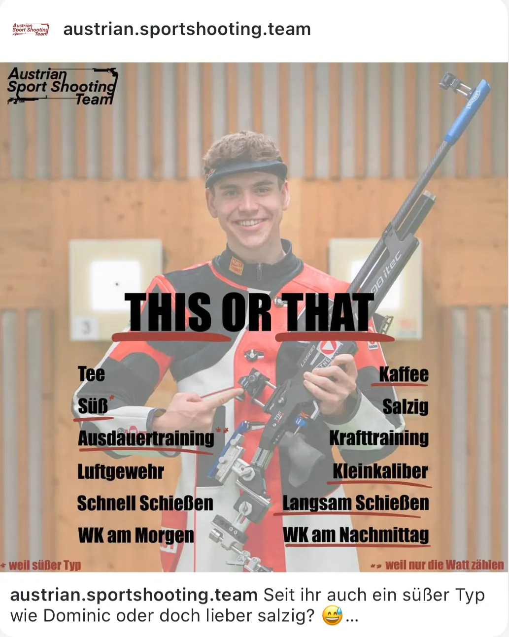 Instagram Post: This or That with Dominic Einwaller