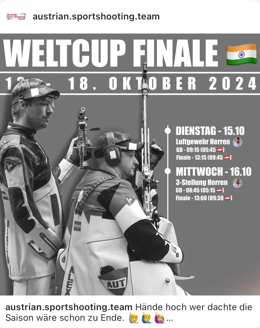 Instagram Post: Weltcup Final Schedule