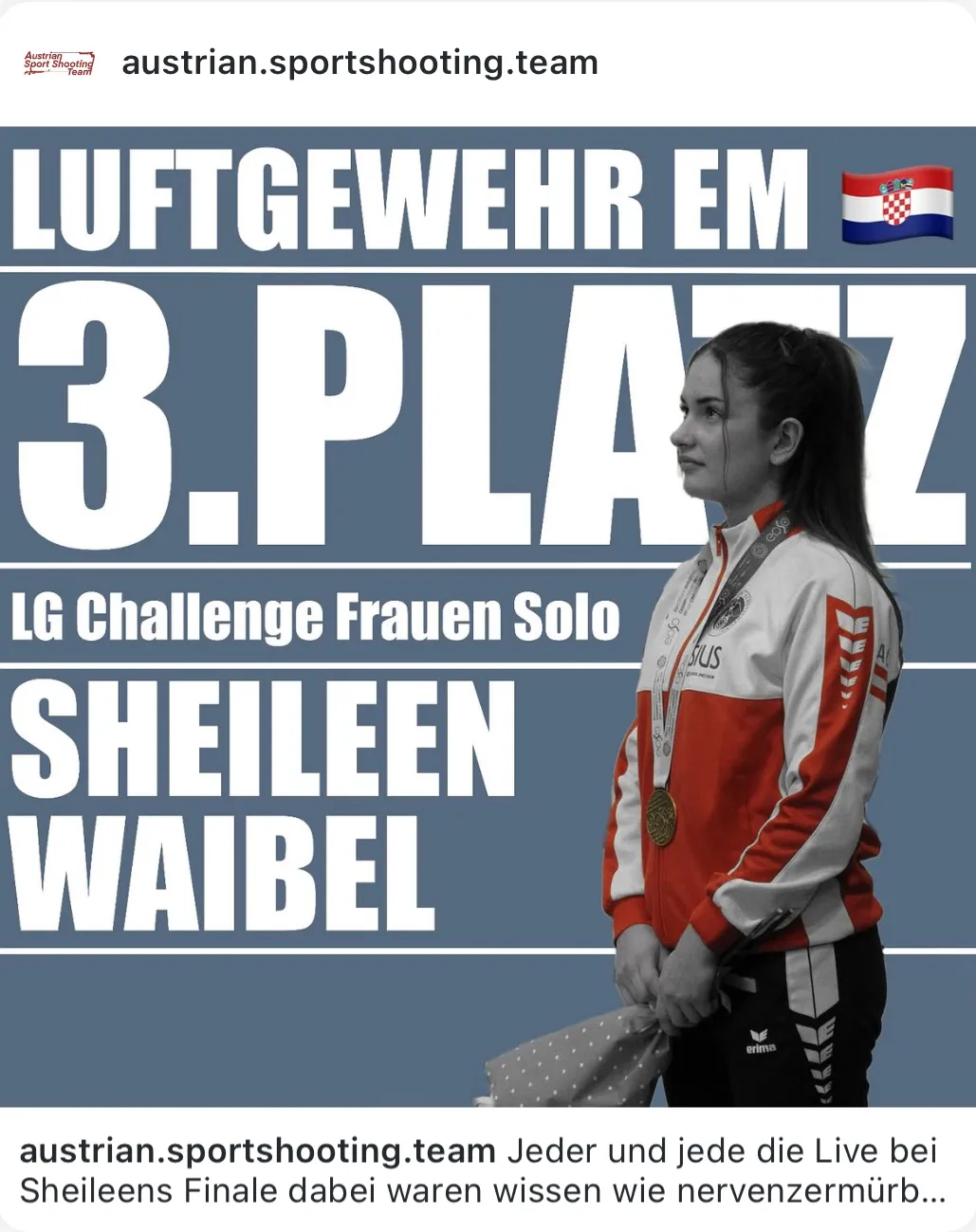 Instagram Post: Sheileen Waibel 3. Place ECH LG Challenge Women Solo