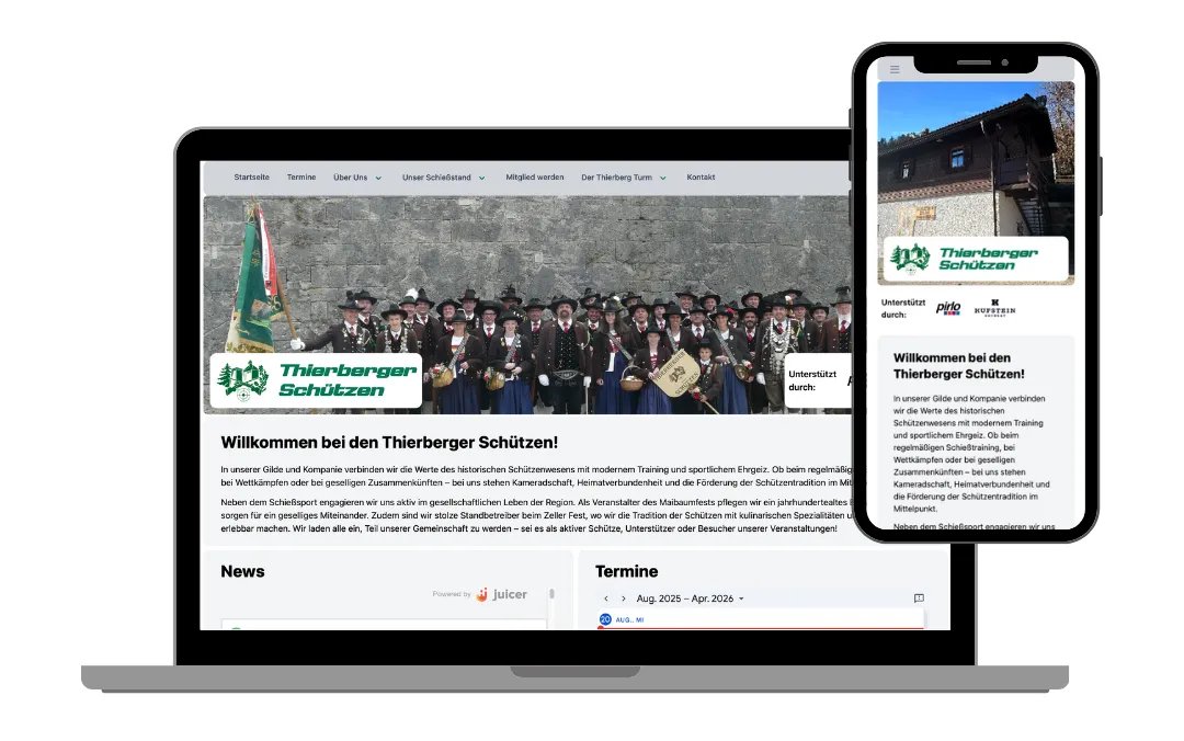 Mockup Thierberg Website Mobile und Web